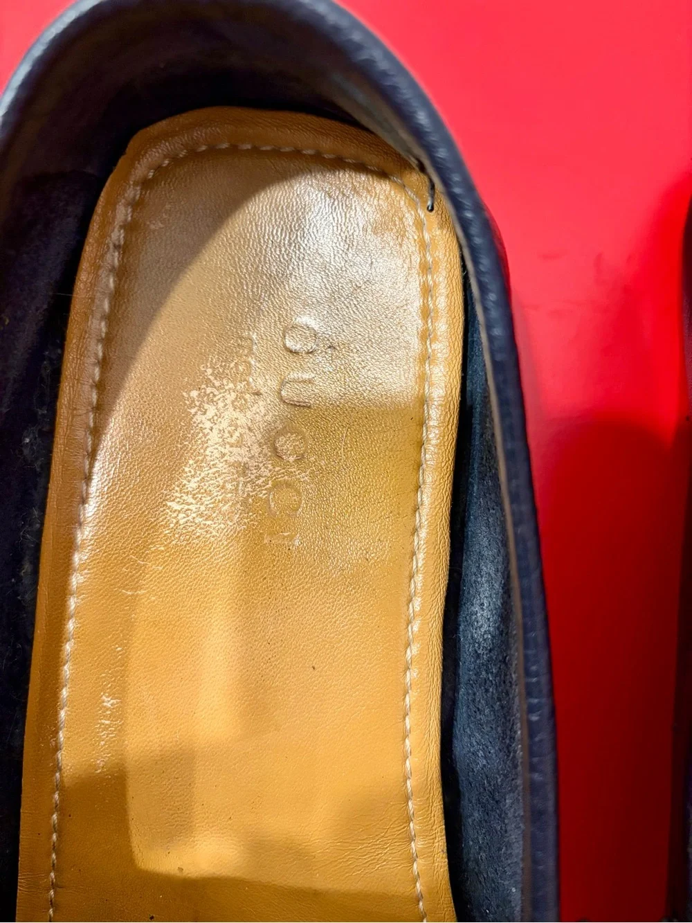 Gucci Blue Leather Horsebit Loafers with Silver Hardware